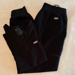Figs Black Scrub Set size M